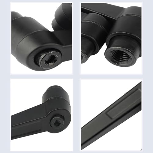 SHULLIN 6 Stück M6 Verstellbare Klemmhebel Griff Innengewinde Spannhebel Verstellbarer Griff Schwarz Maschinengriffe Metall Außengewinde Maschine Knöpfe für Schweißgeräte Druckgeräte (M6)