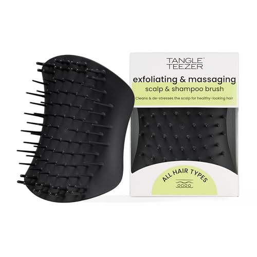 Tangle Teezer The Scalp Exfoliator & Massager - Exfoliante y Masajeador para el Cuero Cabelludo - Ideal para Tratamientos Capilares o en la Ducha - Elimina Suciedad y Células Muertas - Negro Ónix