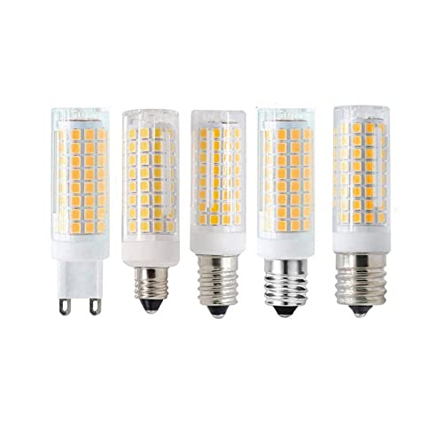 Iluminación para el hogar HHF, paquete de 10, Lámparas LED de maíz AC220V G4/G9/E11/E12/E14/E17 102LEDs 9W Mini regulable luces LED Inicio Lámparas de casa(Blanco cálido)
