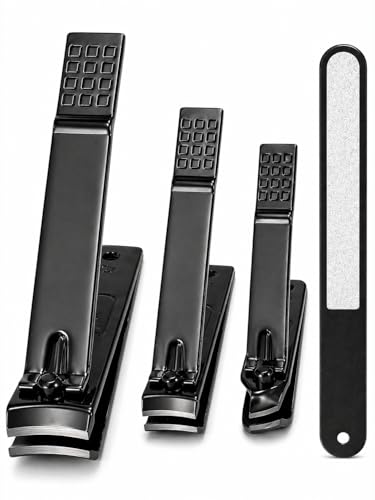 Nail Clipper Set 4-Piece Ultra-Sharp Stainless Steel Nail Clippers for Men & Women Fingernail and Toenail Clippers with Nail File