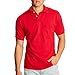 Hanes Men's Short-Sleeve Jersey Pocket Polo (Pack of 2), Deep Red, Medium