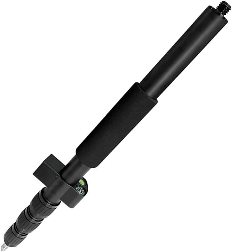 Adjustable 1 5M Telescopic Survey Pole with Thread 5/8, Foldable Design and Removable Steel Tip Suitable for Various Surveying Applications