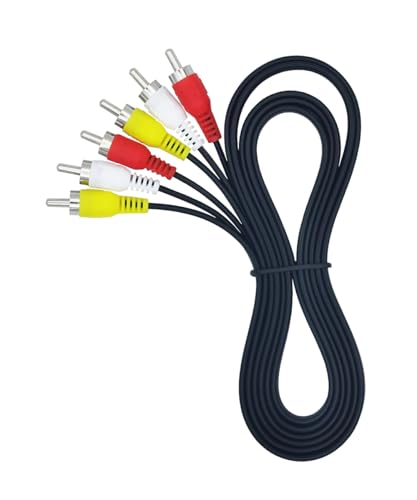 ZHLATECK 6FT RCA Composite Cable, 3-RCA to 3-RCA Male AV Audio Video Cable Compatible for TV VCR DVD Projector Game Consoles