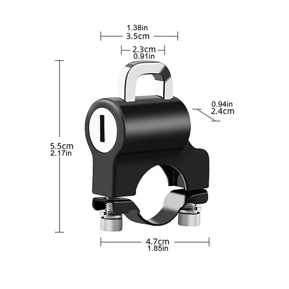 Candado antirrobo for Casco de Motocicleta, Universal, Metal, 22 mm a 26, con Llave