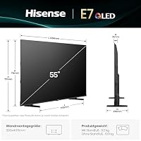 Hisense 55E7Q Fehrnseher, 55 Zoll, 4K UHD QLED, Smart TV, Game Mode Plus, Filmaker Mode, Dolby Vision Atmos, HDR10, HLG, HDR Immersive, AI 4K Upscaler, Dolby MS12, DTS X, Sprachsteuerung [2025] – Ansicht 2