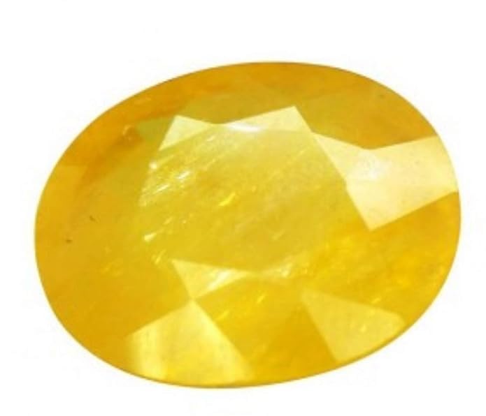 Natural Pukhraj Stone / 7.25 Ratti Gemstone Yellow Sapphire Lab Tasted [Y232]-image-4