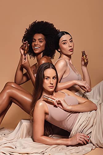 Phoera Body Shimmer Luminizer Highlighter, Foundation Makeup Brush Flat Top Kabuki Brush, Waterproof Moisturizing And Glow For Face & Body, Face Body Glow Illuminator 1Fl.oz. (105#Diamond Platinum) #TOP1