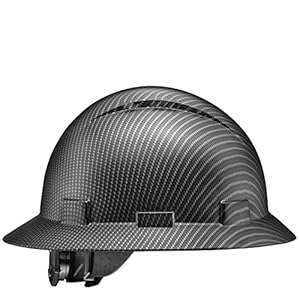 Acerpal Full Brim Hard Hat, Class C G & E, OSHA Construction Work Approved, Premium Carbon Fiber Design, Soft Padded 6 PT Adjustable Ratchet Suspension, Top Pad, Matte, Casco de construccion