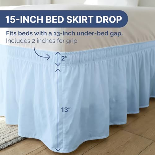 Cache-sommier plissé en tissu brossé doux avec retombée de 38cm - 5