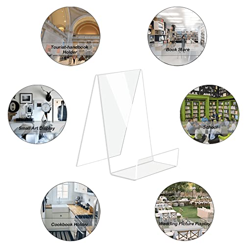 Boloyo Acrylic Book Stand With Ledge,6Pc Clear Acrylic Display Easel, Transparent Tablet Holder For Displaying Pictures,Books,Music Sheets,Notebooks, Artworks, Cds, Etc.(Clear 6Pc Small) #TOP2