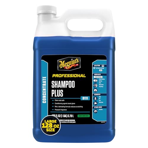 Meguiar’s D1111 Shampoo Plus – Car Wash Soap Gently Cleans Without Swirling or Scratching, Car Wash Foam Soap Effectively Lifts Dirt and Grime Leaving Car Slick To The Touch – 1 Gallon