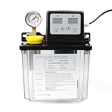 RATTMMOTOR Automatic Lubricating Oil Pump 110V 2L, Electromagnetic Lubrication Pump Digital Numerical Control Dual Digital Display with Pressure Gauge for CNC Machine