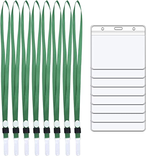 名札 ネームホルダー 20枚セット IDカードホルダー ネックストラップ 吊り下げ イベント スタッフ パス 名刺 社員証 ケース 入れ 首掛け 横型タイプ 透明 展示会 防水保護