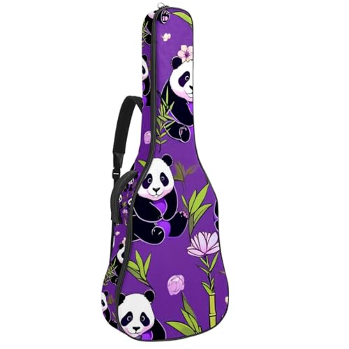 Housse guitare acoustique 41 pouces imperméable motif panda violet