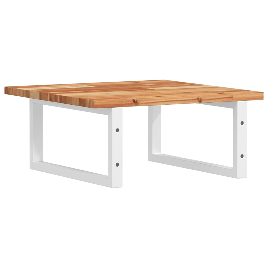 Estantería para lavabo de pared de acero y madera de acacia, 50 x 50 cm, 2 soportes, ahorra espacio, resistente, para cuarto de baño y uso de muebles de baño