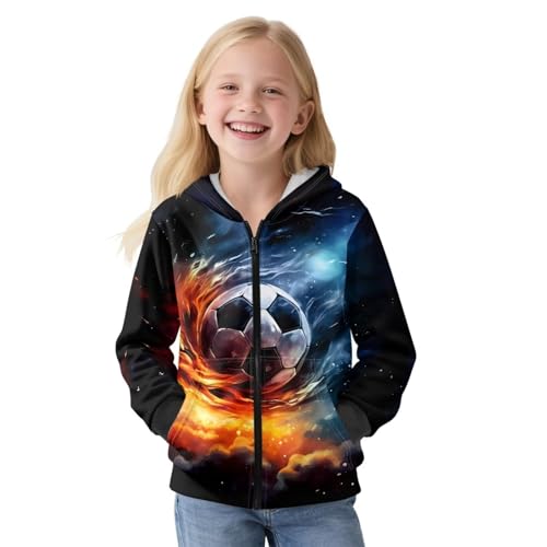 Kids Boys Fleece Hoodie Full Zipper Sweatshirts Soft Warm Fleece Jackets Coat Long Sleeve Athletic Jacket Activewear4