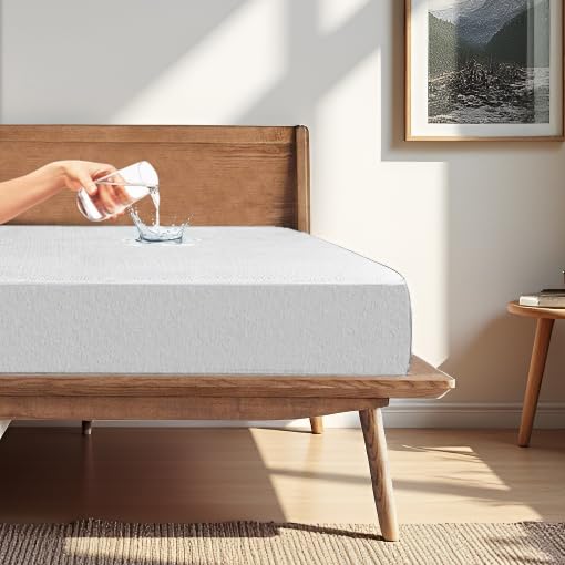 HOMEMONDE 100% Waterproof Premium Cotton Feel Mattress Protector Single Size, 75x36 Inches | Breathable and Hypoallergenic Ultra Soft Fitted Bed Protector Cover (75"x36" - Single, White)