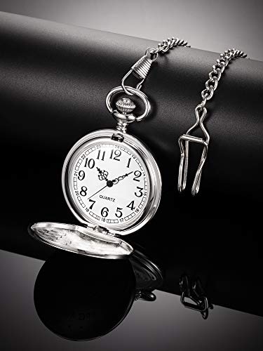 Dad Presents Pocket Watch For Father In Law, Stepdad Thank You For Loving Me As Your Own Quartz Pocket Watch For Father's Day Present (Silver) #TOP2