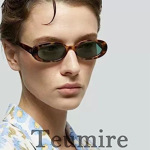 Image of Retro Oval Sunglasses for Women Men 90s Style Vintage Small Sun Glasses UV400 Protection Shades