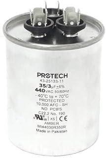 43-25133-11 -Rheem OEM Round Replacement Dual Run Capacitor 35 + 3 UF/MFD 440 Volt by OEM Replm for Rheem
