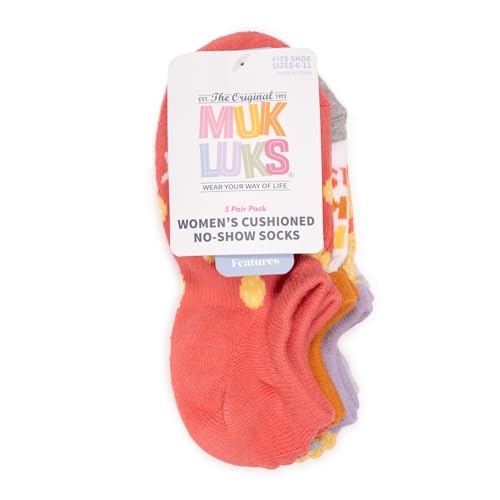 MUK LUKS Womens Set of 5 Pickleball No Show Socks4