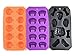 Halloween Flexible Silicone Ice Cube Mold Trays | Fangs Skeleton Bones Pumpkins | Party Set of 3