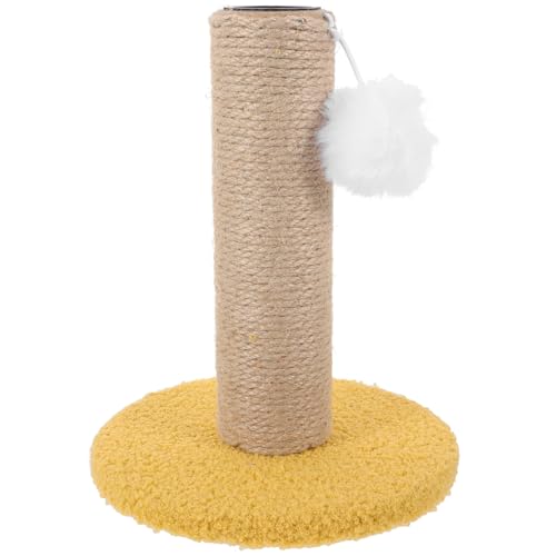 Rascador vertical para gatos con cuerda de sisal amarilla miniatura 1