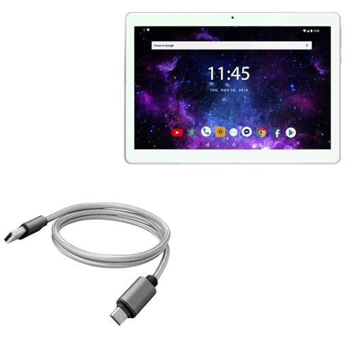 BoxWave Cable Compatible with Assistant AP-108G Cetus - Micro USB DuraCable, Braided Micro USB Charging Cable - Space Grey