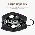 Elviros Travel Toiletry Bag for Women and Men,Lightweight Makeup Bag Hanging Dopp Kit with Shaving Compartment Cosmetic Organizer Small Tool Bag Travel Essentials,Gifts for Men(Black) - Image 3