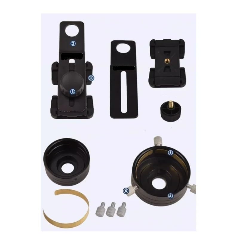 Supporto Adattatore for microscopio, telescopio e Lampada a Fessura Universale for Smartphone in Metallo da 30-57 mm for Video(Set E 52-57mm)