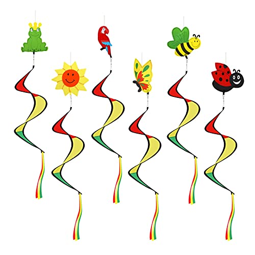 baise Tentures Wind Spinners Outdoor | Spinner à Vent en Spirale coloré,Forme d'animal de Bande dessinée de Coccinelle d'abeille de Papillon, décoration de tentures de Jardin et de Cour d'arc-en-Ciel Cover