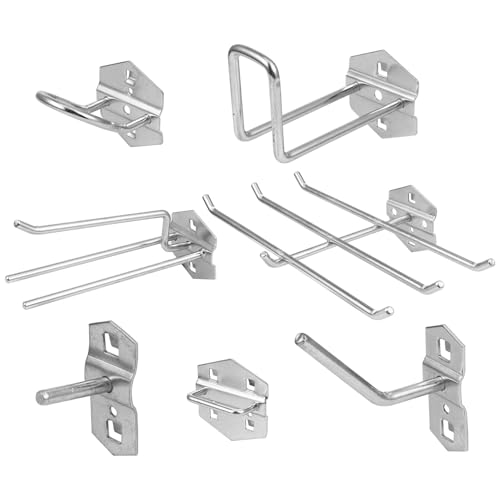 HOMOCONO 7個 有孔ボード用点五挂?収納ラック 耐錆鋼製レンチハンガー ツール整理 各種フック付き 工具収納壁掛けラック