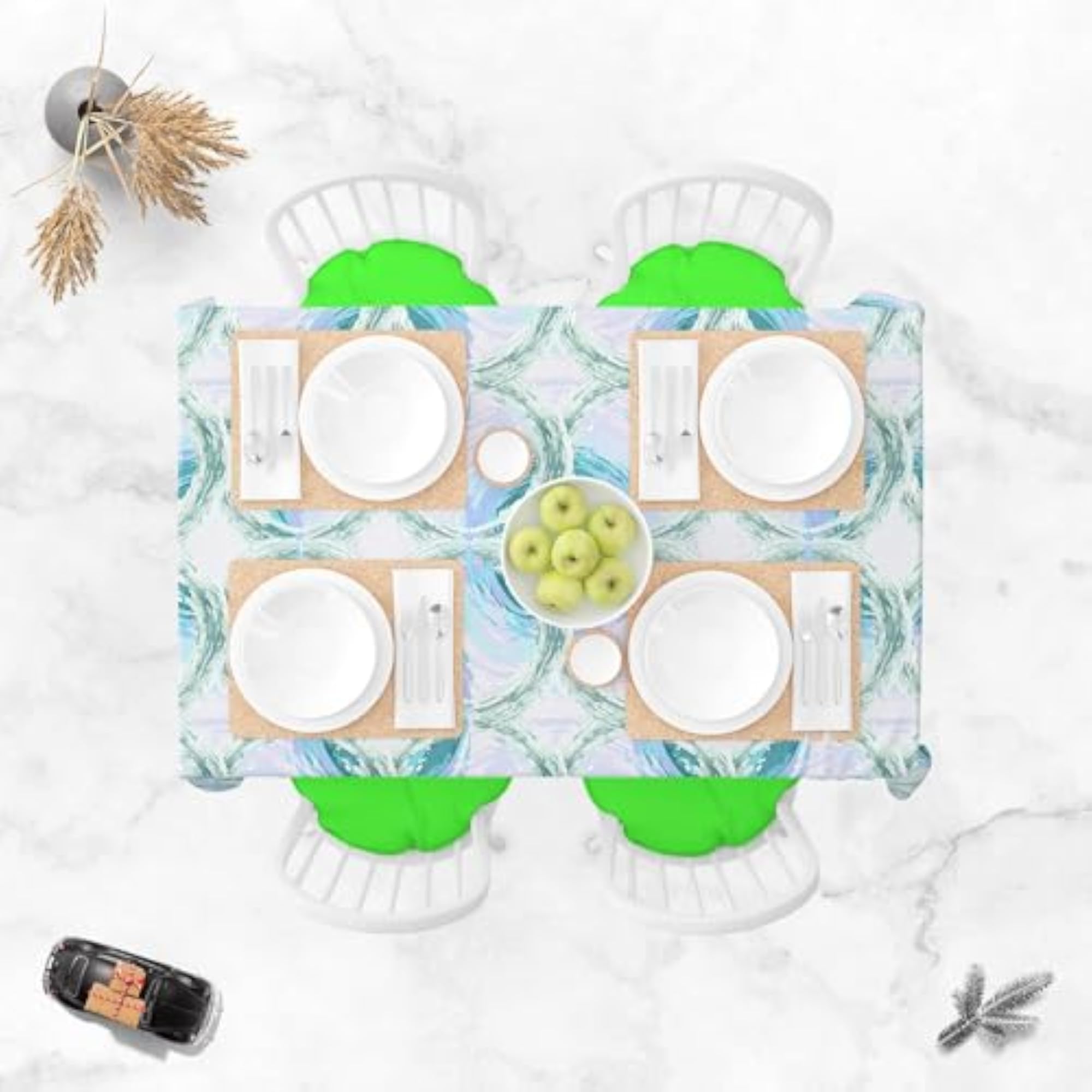 Fluffy Circles D4 Table Cloth Cover for Dining & Center Table