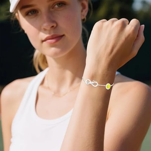 Image of Softball /Volleyball /Soccer /Basketball Bracelet for Girls Teen Women,14K Gold Plated Infinity Charm Link Bracelet Sports Accessories Jewelry Gifts for Lovers Players Team Coach