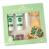 Sweets Indeed Christmas Tree Cookie Decorating Kit | 8 Pre-Baked Tree Cookies with Green & White Frosting and Sprinkles | Holiday Cookie Decorating Set for Kids, Families & Parties – 13.89 oz