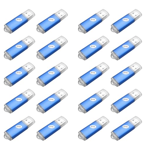 Lot de 20 clés USB 2.0 64 Mo pour stockage de fichiers PC et ordinateur portable