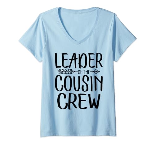 Leader Of The Cousin Crew Camicie Big Older Cousin Squad Kids Maglietta con Collo a V