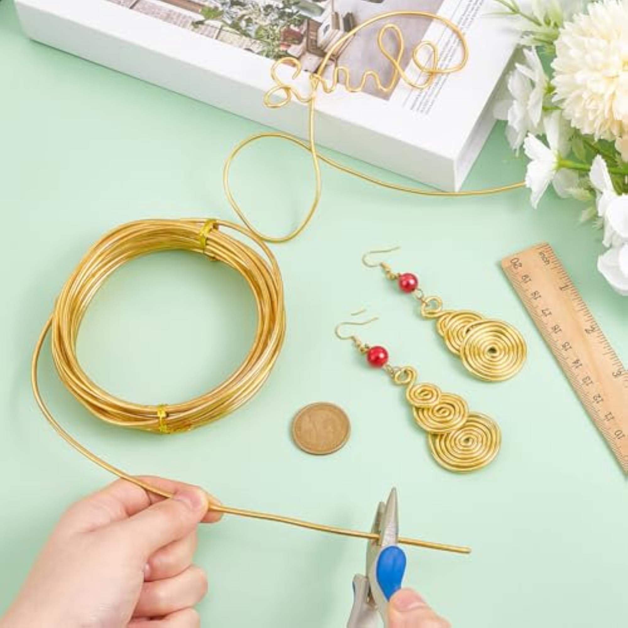 Solid Brass Wire, 10 Gauge, 16.4FT for Crafting