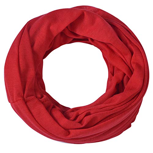 Miobo Loop-Schal für Damen & Herren - Schlauch-Schal für Sommer & Winter - weiches, leichtes Halstuch - Rund-Schal - Snood - Infinity Scarf Leucht-Rot Cover