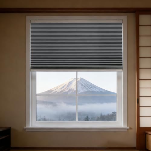 Cortinas venecianas de sujeción con pinzas: estores grises de protección visual 2