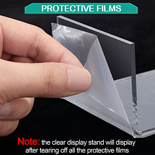 4 Set Acrylic Display Risers Medium And Large Display Stand Shelf Acrylic Risers For Display Cupcake Acrylic Riser Showcase Clear Figure Jewelry Collectibles Stands Desktop Shelf For Organize #TOP2