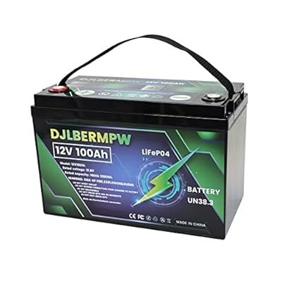 DJLBERMPW 12V 100Ah LiFePO4 Battery 12V 100Ah Lithium Battery, Built-in 100A BMS 1280Wh, 8000+ Deep Cycle Marine Battery 12V, Lithium Batteries 12V for Boat,Kayak,Trolling Motor,RV,Golf Cart,Solar