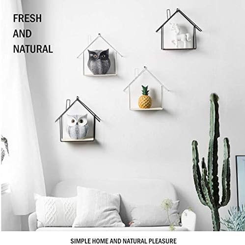 NJCHARMS Owl Statue Decor, Small Crafted Buho Figurines for Home Decor Accents, Living Room Bedroom Office Decoration, Buhos Bookself TV Stand Decor - White