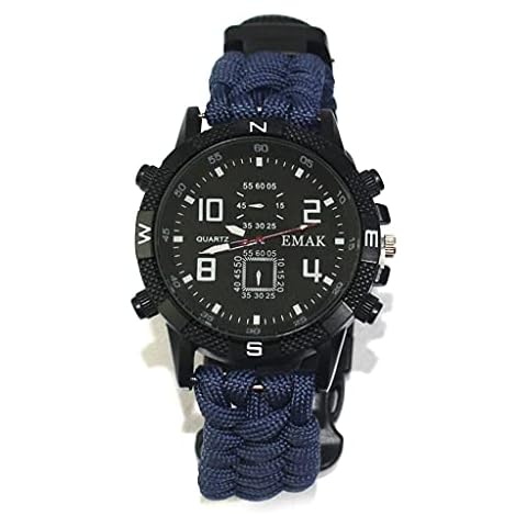 WYPDE Men Military Watch Waterproof Wristwatch LED Quartz Clock Outdoor Sport Watch Compass Thermometer Emergency Watch Cover