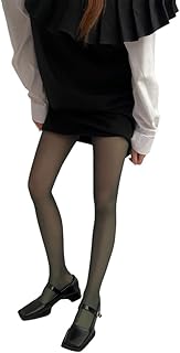 Medias finas sin costuras para mujer, color caramelo liso, para primavera y verano, semiopacas, coloridas y elásticas, verde oscuro, S-L