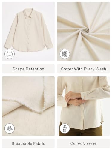 Image of SAADAA Airy Linen Shirt | Solid Regular Fit Casual Shirts Stylish for Women