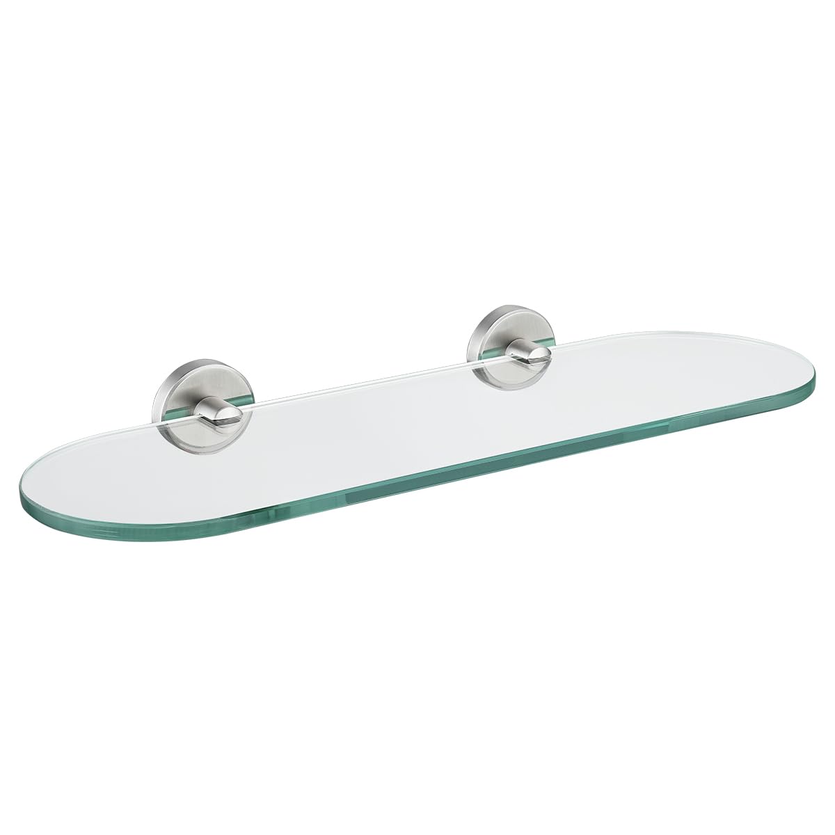 JQK Bathroom Glass Shelf Tempered Glass Shower Storage 16 by 5 inches 304 Stainless Steel Brushed Finish Wall
