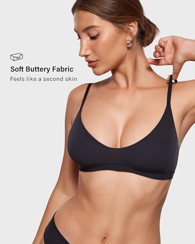 INLYRIC Women's Inbarely Soft Scoop Bralettes No Padding Cami Bras Unlined No Underwire Comfort Sleep Bralette Pullover2