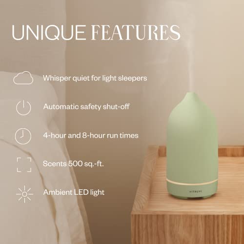 Vitruvi Stone Diffuser, Ceramic Ultrasonic Essential Oil Diffuser For Aromatherapy (Eucalyptus) #TOP4