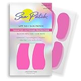 Sun Patch, Reusable Sun Screen Silicone Patches For UV Protection & Face Sunscreen, Sun Face Patches For Sun Exposure, UV Shield Silicone Sun Block (1 Pack/4 Pairs) (Pink) (Golf, Surf, Swim, Ski)